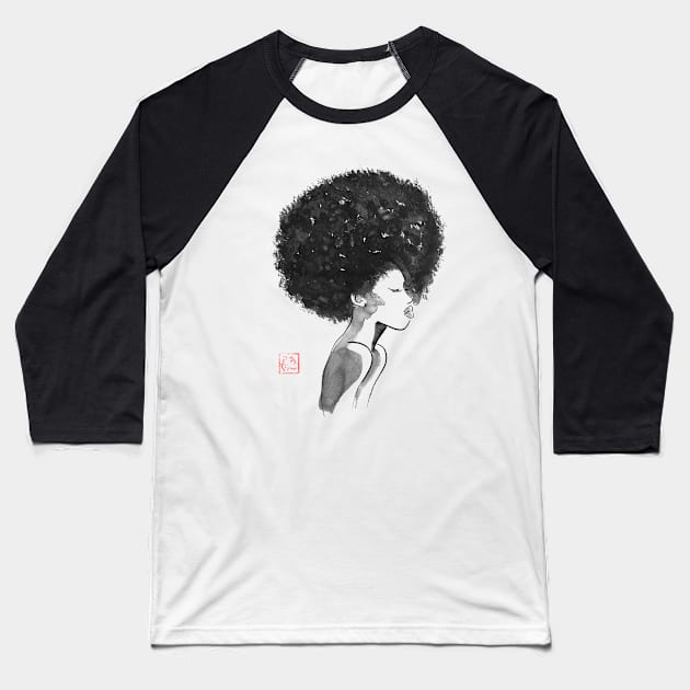 afro hair cut Baseball T-Shirt by pechane